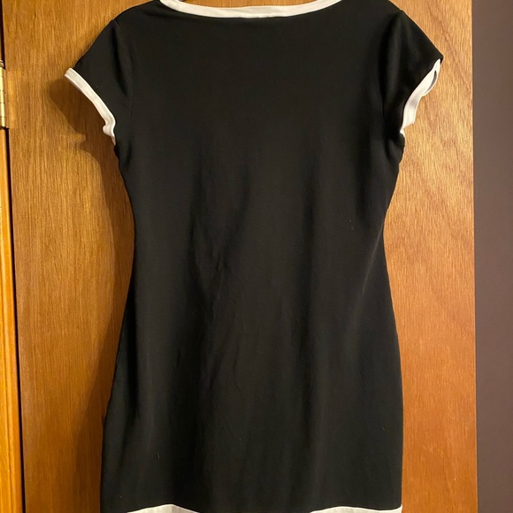 NY and Co Cotton Black/White Colorblock Dress Med - Picture 2 of 4
